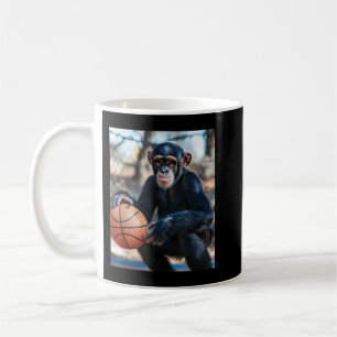 Chimpanzee Basketball Monkey Funny Graphic Coffee Mug