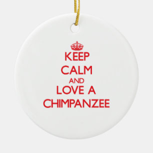 Chimpanzee Ceramic Ornament
