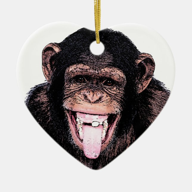 Chimpanzee Ceramic Ornament (Front)
