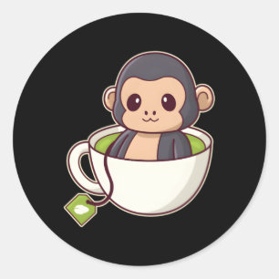 Chimpanzee Chimpan Classic Round Sticker