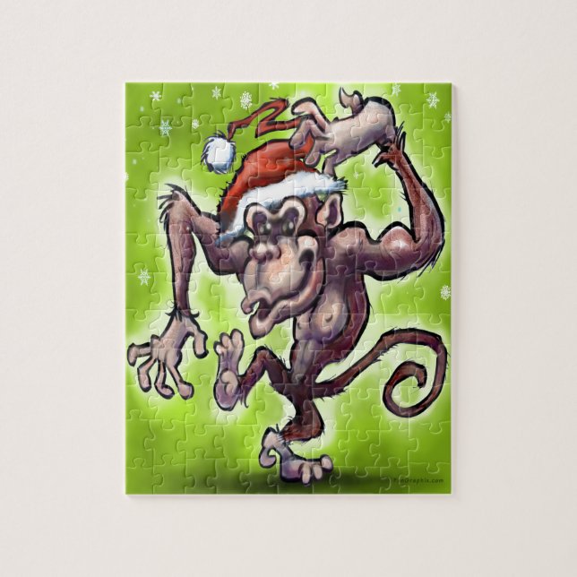 Chimpanzee Christmas Jigsaw Puzzle (Vertical)