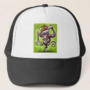 Chimpanzee Christmas Trucker Hat