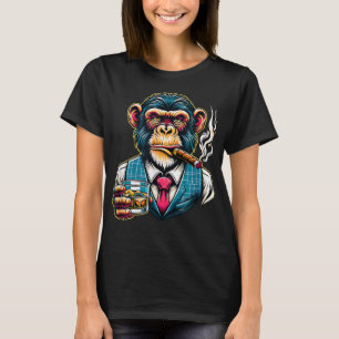 Chimpanzee Cigar And Whiskey T-Shirt