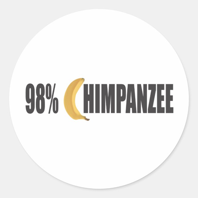Chimpanzee Classic Round Sticker (Front)