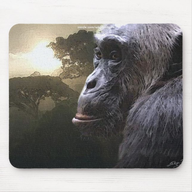 Chimpanzee Conservation Wildlife Art  Mousepad (Front)