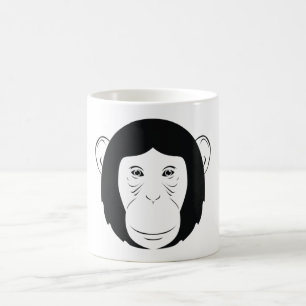 Chimpanzee Face Silhouette Coffee Mug