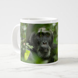 Chimpanzee Hidden Amongst Vegetation Large Coffee Mug