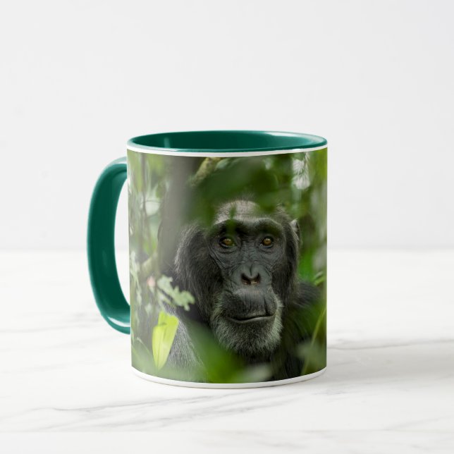 Chimpanzee Hidden Amongst Vegetation Mug (Front Left)