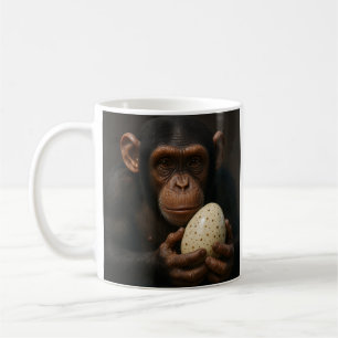 Chimpanzee Holding Egg Coffee Mug
