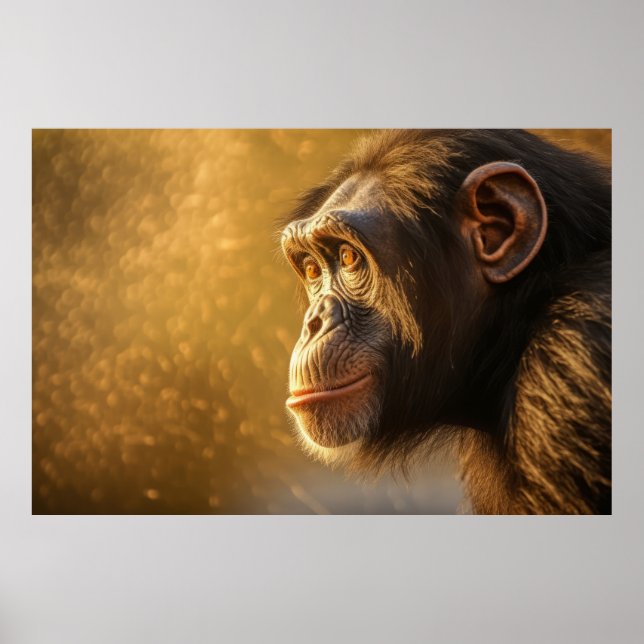 Chimpanzee in nature poster (Front)