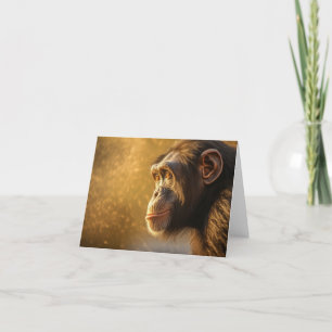 Chimpanzee in nature thank you card