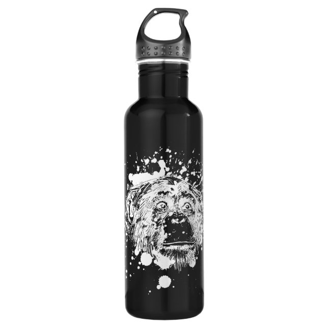 Chimpanzee in White Splash 710 Ml Water Bottle (Front)