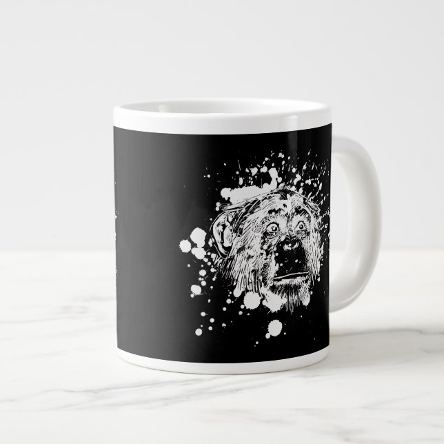 Chimpanzee in White Splash Large Coffee Mug (Front Right)