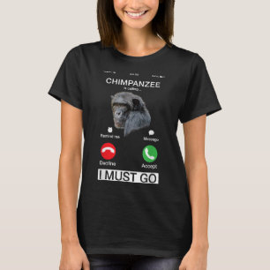 Chimpanzee Is Calling Art Monkey Chimp Ape Animal  T-Shirt