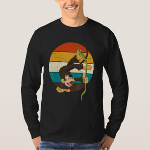 Chimpanzee Monkey Zoo Animal Retro Monkey T-Shirt