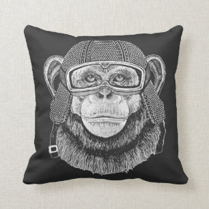 Chimpanzee Motorcycle Rider Cushion
