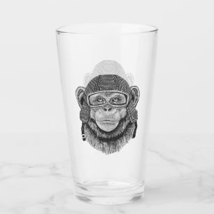 Chimpanzee Motorcycle Rider Glass