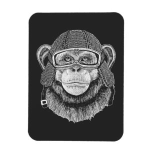 Chimpanzee Motorcycle Rider Magnet