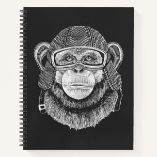Chimpanzee Motorcycle Rider Notebook