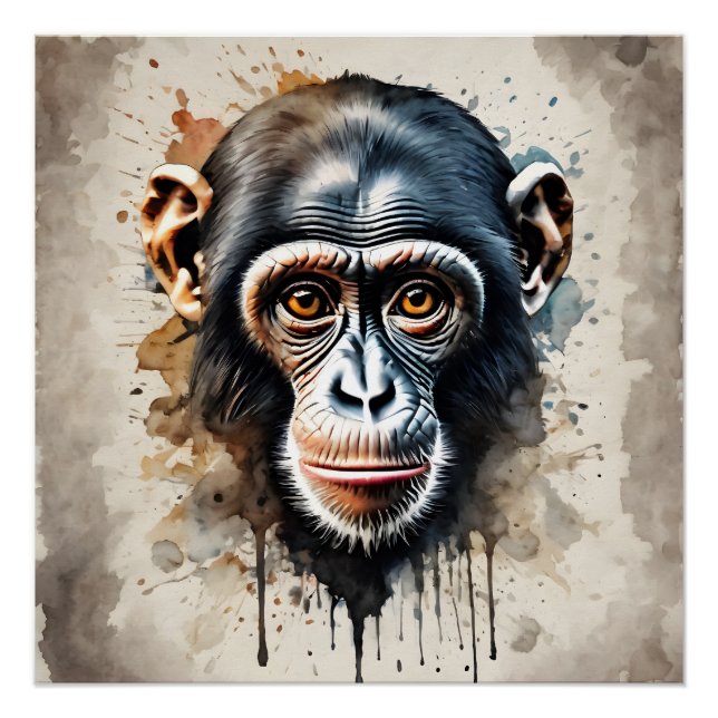 Chimpanzee no 1 Glossy Poster (Front)