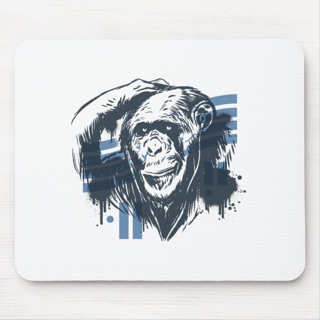 Chimpanzee Pensive Monkey Mouse Pad (Front)
