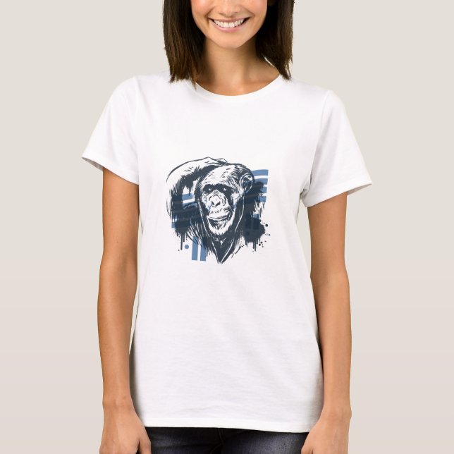 Chimpanzee Pensive Monkey T-Shirt (Front)