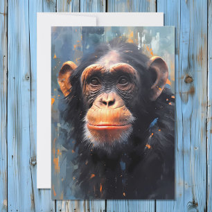Chimpanzee Portrait Holiday Card