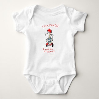 Chimpanzee riding on a Segway Baby Bodysuit