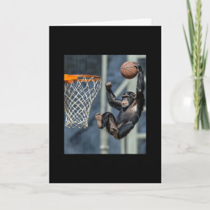 Chimpanzee Sketll Monkey Funny Graphic Card