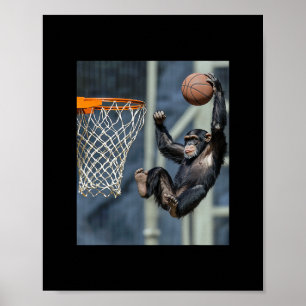Chimpanzee Sketll Monkey Funny Graphic Poster