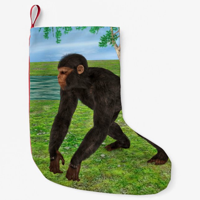 Chimpanzee Small Christmas Stocking (Front)