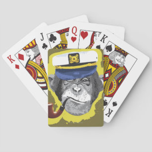 Chimpanzee Smoking Pipe Playing Cards