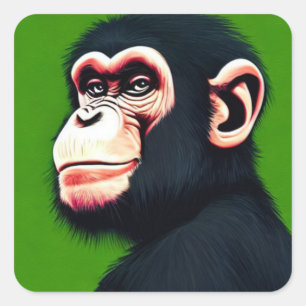 Chimpanzee Square Sticker