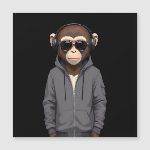 Chimpanzee Wearing Hoodie Funny Cool Animal Music
