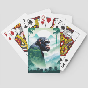 Chimpanzee Wildlife Animal Nature Forest Jungle Playing Cards