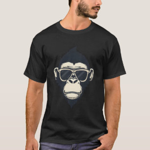 Chimpanzee With Sunglasses Stylish Primate T-Shirt
