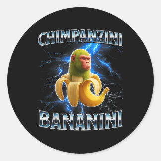 Chimpanzini Bananini Funny Italian Brainrot Meme B Classic Round Sticker