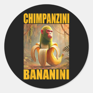 Chimpanzini Bananini Italian Brainrot Meme Boys, G Classic Round Sticker