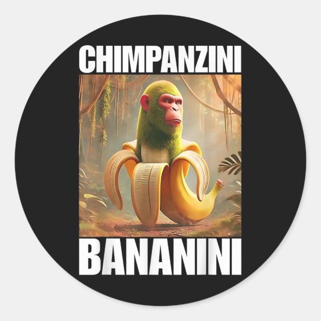 Chimpanzini Bananini - Italian Brainrot Meme  Classic Round Sticker (Front)