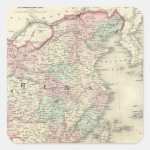 China and Japan 2 Square Sticker
