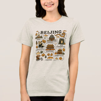 China Beijing retro travel map T-Shirt Tri-Blend Shirt