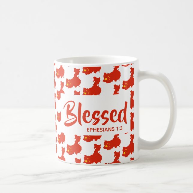 CHINA Blessed Ephesians Christian Scripture Coffee Mug (Right)