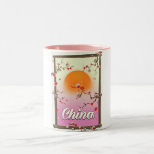 China Blossom Sunset Two-Tone Coffee Mug