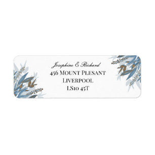 China Blue Foliage Return Address Lable Label