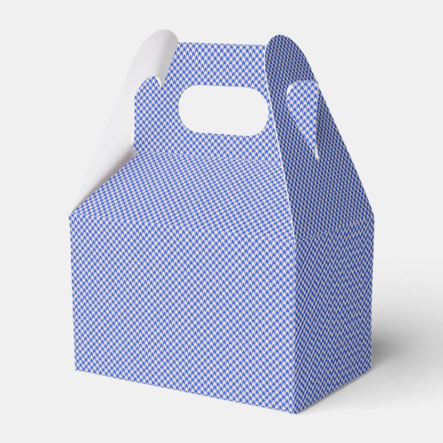 China Blue Houndstooth Favour Box (Front Side)