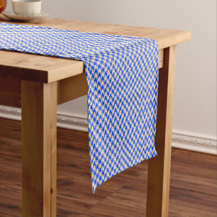 China Blue Houndstooth Short Table Runner