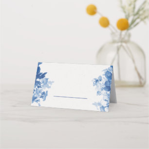 China Blue Watercolor Bridal Shower Place Card