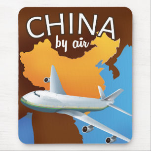China By air travel poster Mouse Pad