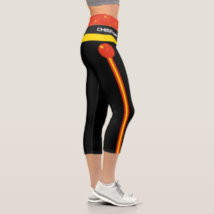 China & Chinese Flag fashion, Fitness, Sports Capr Capri Leggings