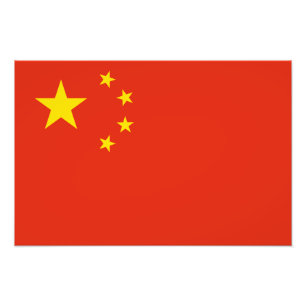 China – Chinese Flag Photo Print
